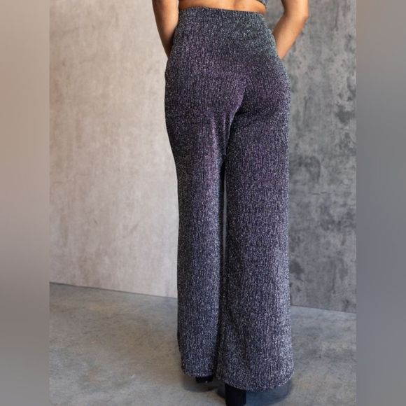 Rokoko Wide Leg Metallic Black Multicolored High Waist Pants Sz. Small - Picture 4 of 14